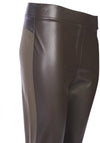 Naya Leatherette Front Panel Leggings, Khaki