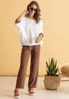 Naya Linen Blend Relaxed Fit Blouse, White