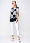 Naya Polka Dot Sheer Mesh Top, Black & White