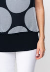 Naya Polka Dot Sheer Mesh Top, Black & White