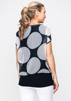 Naya Polka Dot Sheer Mesh Top, Black & White