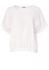 Naya Gather Hem Waffle Top, White