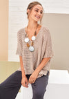 Naya Woven Knit V Neck Pullover, Beige