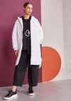 Naya Buttoned Quilted Long Oversize Coat, White