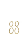 Pilgrim Love Set of 2 Hoop Earrings, Gold