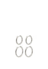 Pilgrim Love Set of 2 Hoop Earrings, Silver