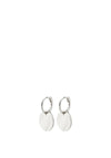 Pilgrim Love Coin Hoop Earrings, Silver