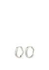 Pilgrim Freedom Crystal Hoop Earrings, Silver