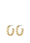 Pilgrim Peace Chain Hoop Earrings, Gold