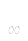 Pilgrim Trudy Crystal Hoop Earrings, Silver