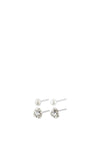 Pilgrim Tina Crystal & Pearl Stud Earrings, Silver