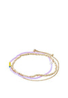 Pilgrim Energetic Purple Bracelets 3-in-1, Gold