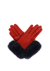 Powder Bettina Faux Suede Gloves, Rust & Navy