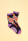 Powder Fantasy Floral Ankle Socks, Purple