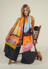 Powder Glamping Print Scarf, Yellow Multi