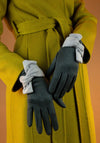 Powder Henrietta Faux Suede Gloves, Charcoal & Slate