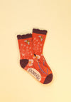 Powder Summer Meadow Ankle Socks, Coral