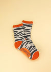 Powder Zebra Print Ankle Socks