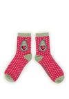 Powder Cute Avocado Ankle Sock, Fuchsia