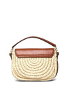 Ralph Lauren Addie Large Straw Crossbody Bag, Brown & Cream