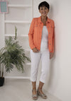 Robell Happy Denim Effect Jacket, Coral Orange