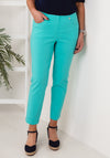 Robell Bella 09 Slim Cropped Trousers, Aqua Green