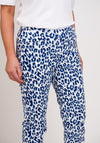 Robell Bella Animal Print Full Length Stretch Trousers, Navy