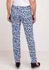 Robell Bella Animal Print Full Length Stretch Trousers, Navy