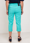 Robell Marie 07 Stretch Crop Trousers, Aqua Green