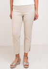 Robell Lena Slim Fit Stretch Cropped Trousers, Beige