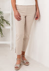 Robell Lena Slim Fit Stretch Cropped Trousers, Beige