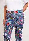 Robell Rose 09 Floral Cropped Jeans, Blue Multi