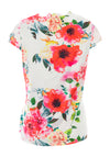 Robell R.O.B. Satin Poppy Floral Print Ruffle Neck Top, Multi