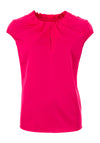 Robell R.O.B. Satin Ruffle Neck Top, Fuchsia Pink