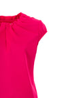 Robell R.O.B. Satin Ruffle Neck Top, Fuchsia Pink