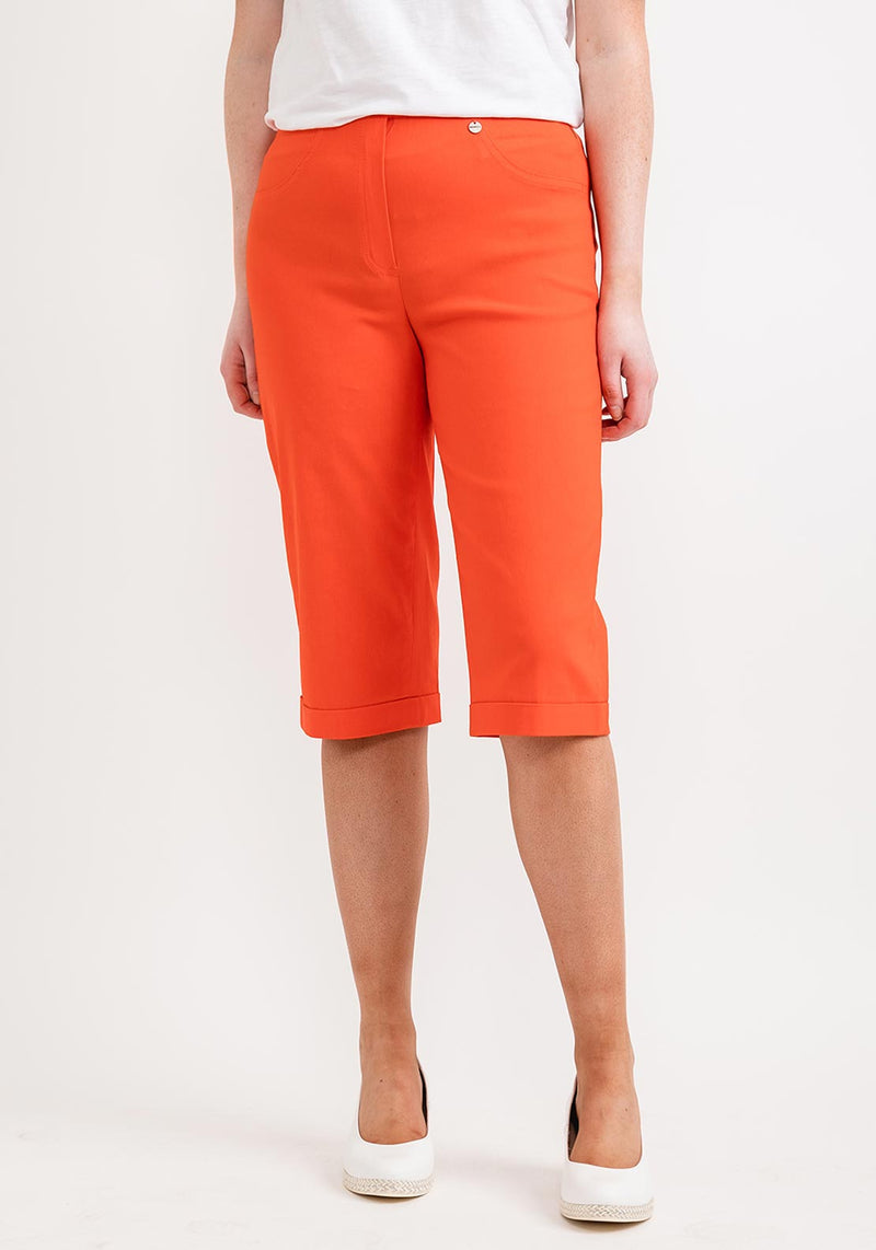 Robell Marie 07 Orange Cropped Trouser in Orange 321