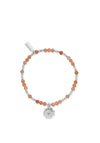 ChloBo Sunflower Peach Moonstone Bracelet, Silver