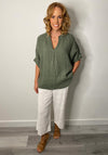 The Serafina Collection One Size Tunic Top, Khaki