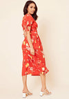 Seventy1 Floral Midi Tea Dress, Red