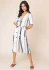 Seventy1 Multi Stripe Button Midi Dress, Multi