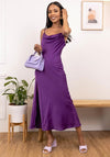 Seventy1 Side Slit Satin Slip Dress, Violet