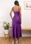 Seventy1 Side Slit Satin Slip Dress, Violet