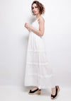 Seventy1 One Size Crochet Maxi Smock Dress, White