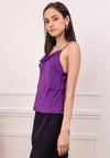 Seventy1 Satin Cowl Neck Cami Top, Violet