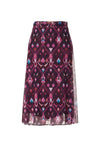 Street One Mesh Ikat Print Midi Skirt, Tamed Berry