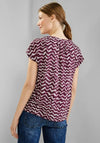 Street One Zig Zag Print Shirt Blouse, Tamed Berry