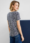 Street One Gerda Zig Zag Print T-Shirt, Deep Blue