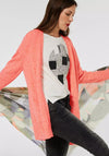 Street One Long Open Knit Cardigan, Sunset Coral