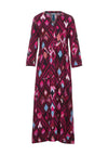 Street One Ikat Print Maxi Tiered Dress, Pink Multi