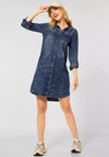 Street One Mini Length Denim Dress, Authentic Mid Blue